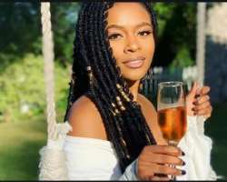 Nomzamo Mbatha consuming alcohol